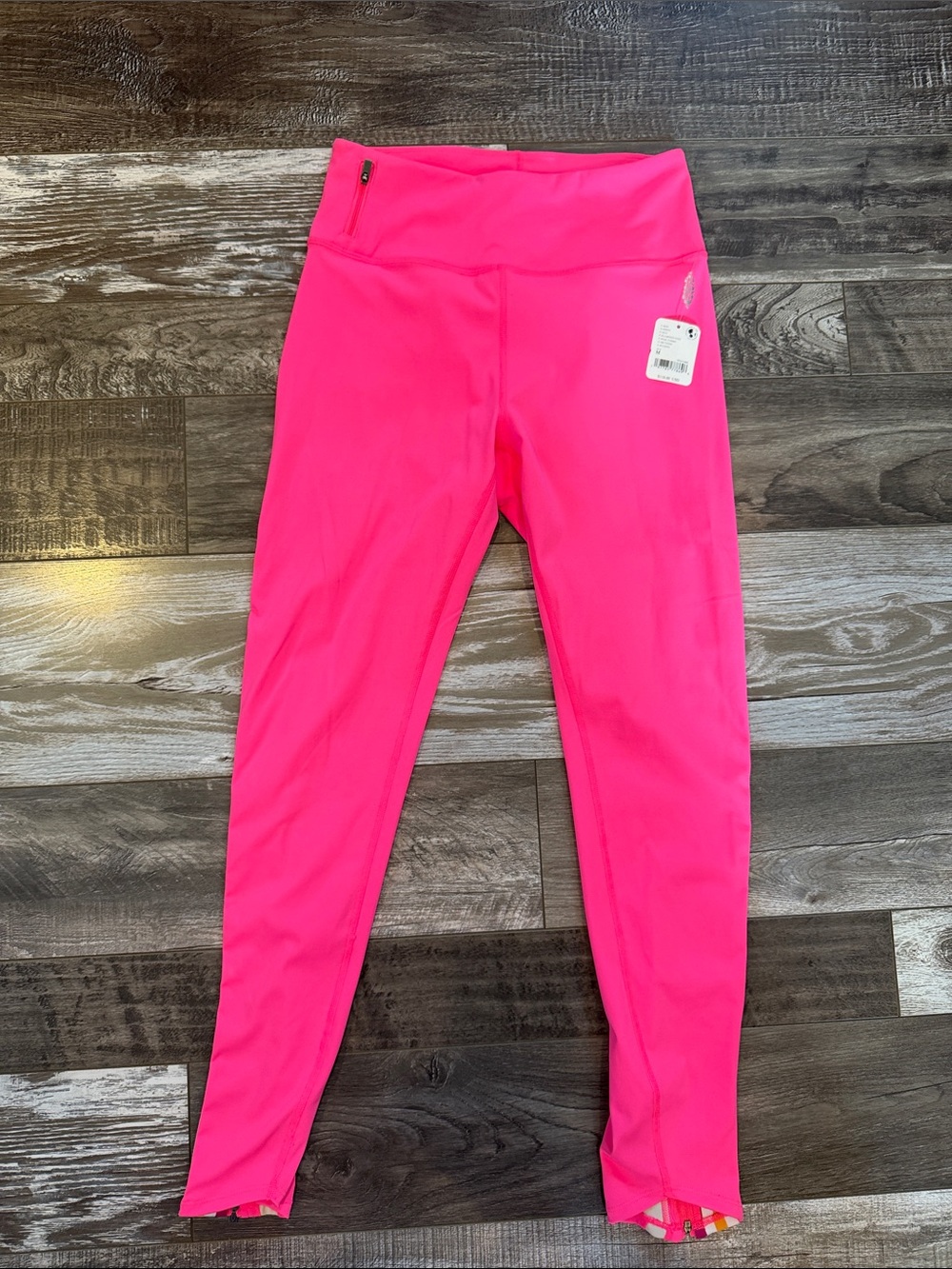 Free People Hot Pink High-Rise Leggings with Zip Pocket